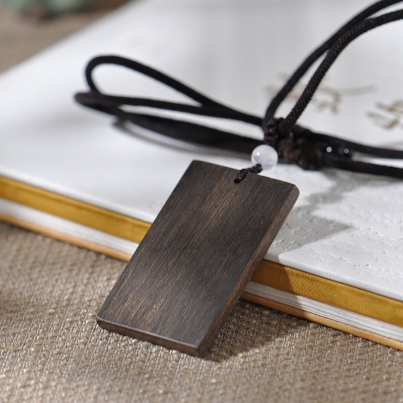 千年野料印尼达拉干沉香无事牌黑油秒沉水级吊坠项坠男女木质文艺