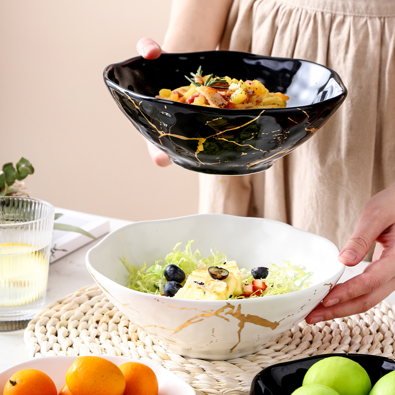 北欧风格水果沙拉碗陶瓷家用轻奢