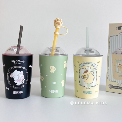 现货 THERMOS膳魔师三丽鸥联名布丁狗吸管随行保温杯便携咖啡杯