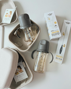 LLM｜韩国motherscorn笑脸吸管杯防呛宝宝学饮杯婴儿童喝奶ppsu