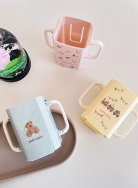 LLM 日本petit main卡通可伸缩杯托儿童牛奶盒装饮料防溢防挤压