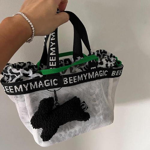 LLM 韩国beemymagic手提网眼包单手柄网兜轻便收纳包洗漱包多功能