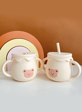 LLM｜韩国Dottodot宝宝学饮杯婴儿吸管杯防摔儿童牛奶杯零食碗