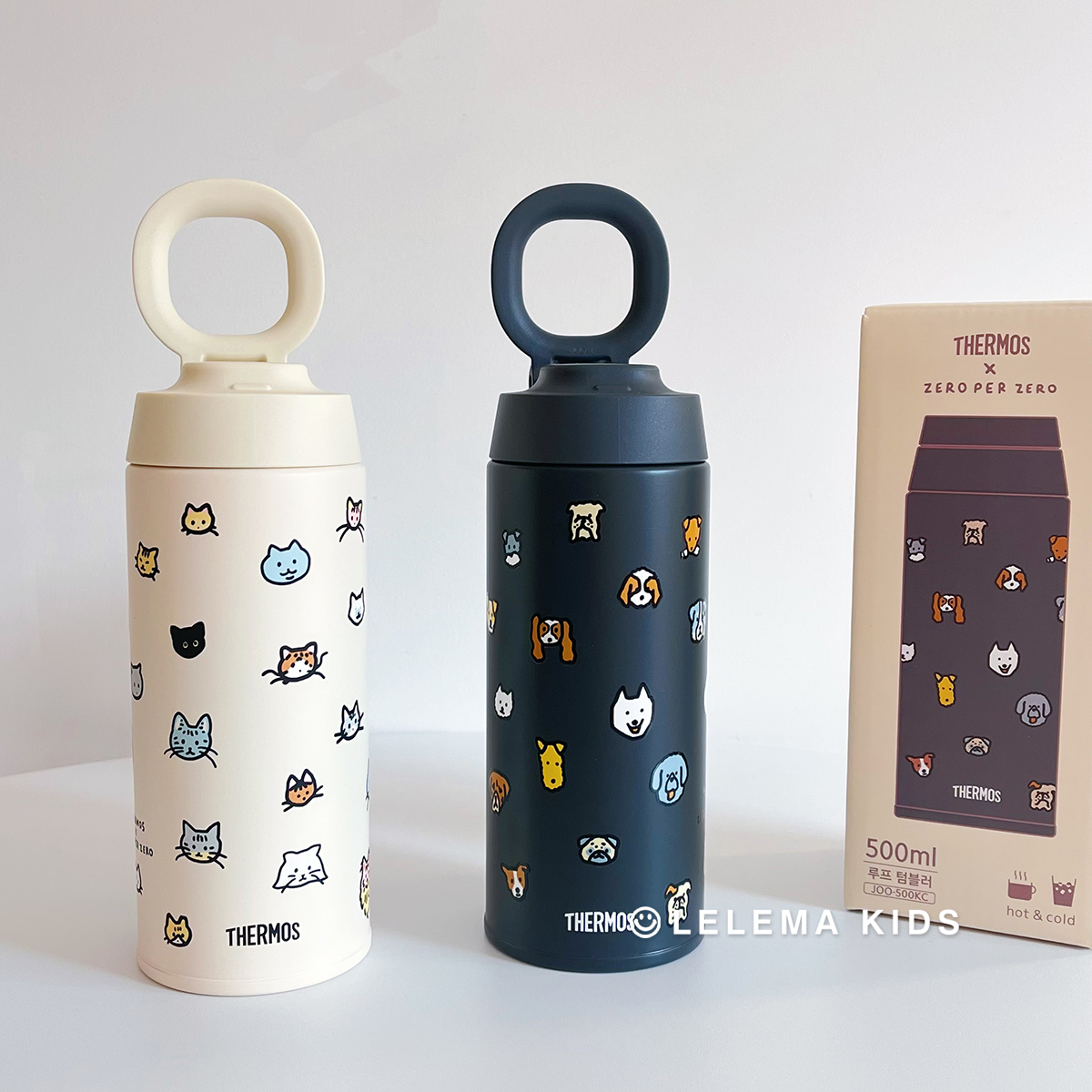 韩国膳魔师联名zeroperzero黑狗手拎保温杯便携咖啡杯带盖随行杯
