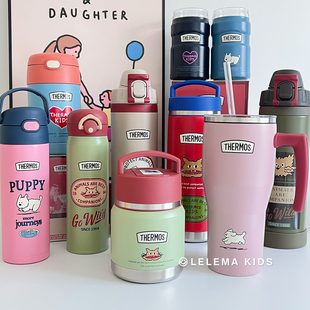 膳魔师THERMOS复古系列316不锈钢保温杯吸管直饮咖啡随行杯焖烧杯