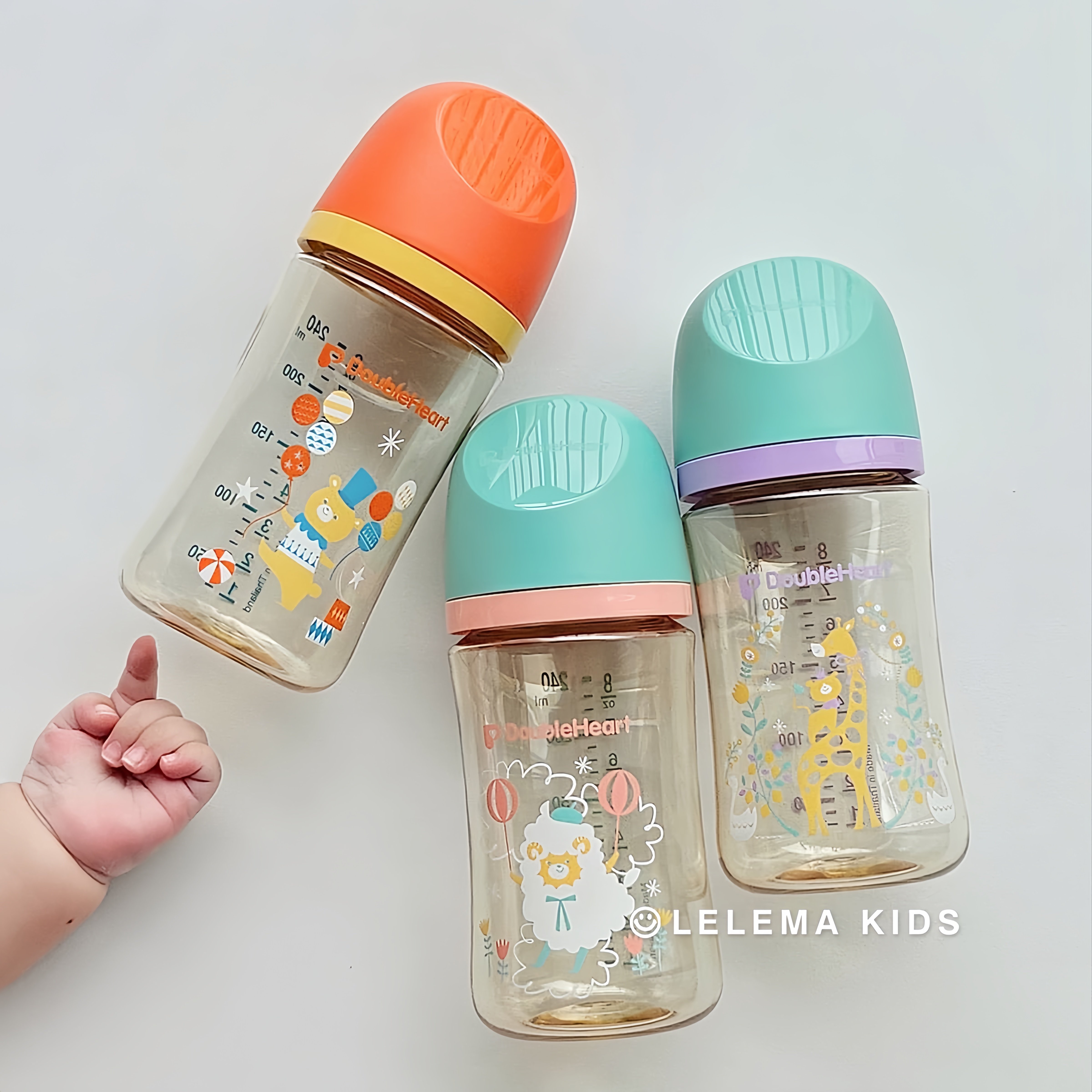 韩国doubleheart贝亲奶瓶新生婴儿宽口径奶瓶宝宝学饮杯喝奶 PPSU