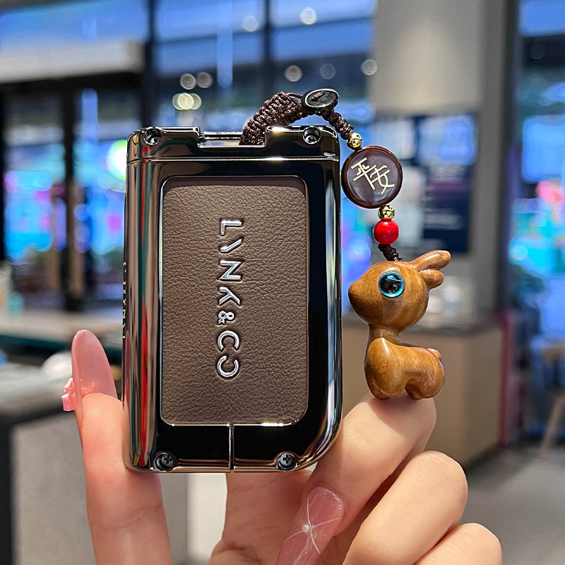 领克09钥匙套emp保护壳专用扣汽车包男女士金属改装配件24-26款