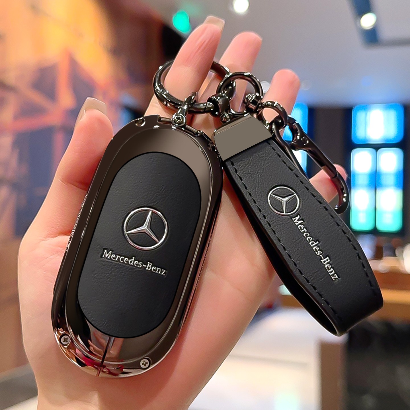 宾士c260钥匙套e300l女glc300l金属a200l壳glb220汽车glE级25款扣