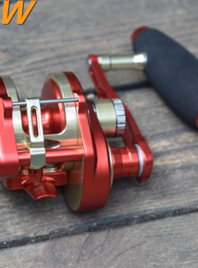 MW自动排线鼓轮慢摇铁板轮CX1 CX2深海船钓轮上手鼓轮左右手渔轮