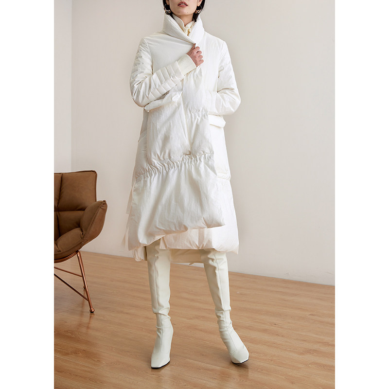 西嘉c 羽绒服女中长款2020新款冬季加厚防风蛋糕羽绒服