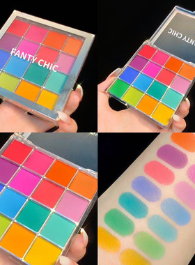 哑光彩色舞台化妆创意彩妆专用眼影盘珠光蓝色绿色儿童表演出cos