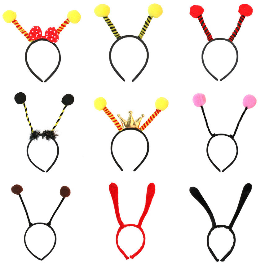 幼新款亚克卡仕儿童出道具蜜蜂瓢虫蚂蚁头饰头箍昆虫触角发箍摆摊