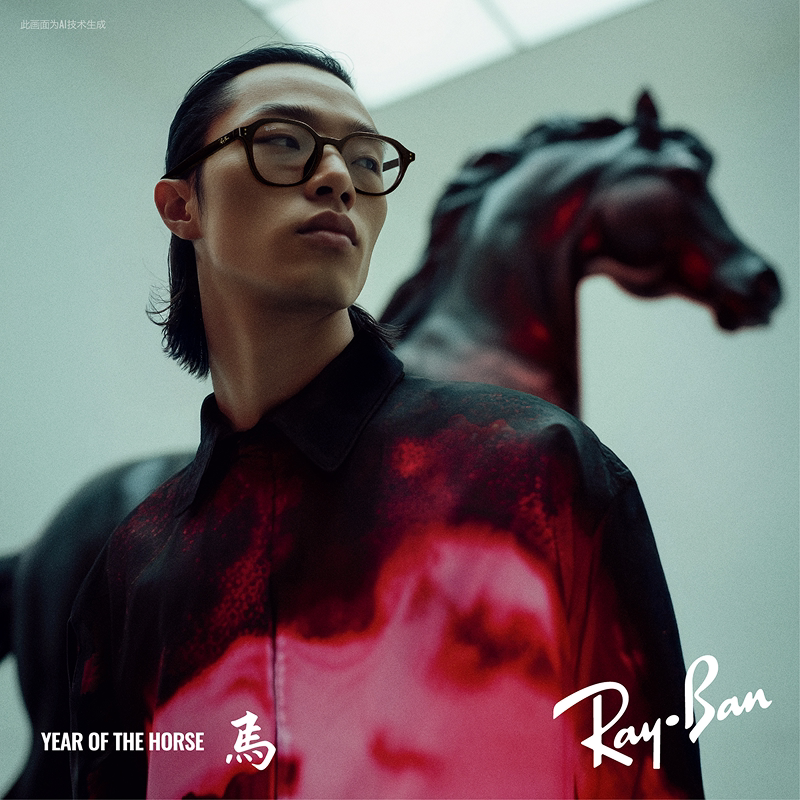 【2026马年限定】雷朋新年款方形光学镜近视眼镜0RX7259D可配镜