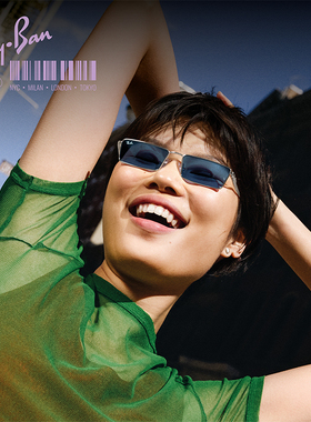 RayBan雷朋太阳眼镜方形窄框Y2K摩登复古男女同款时尚墨镜0RB3741