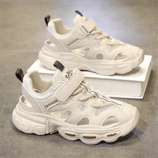 包头运动凉鞋男款大童男孩夏季外穿防滑防臭青少年初中学生洞洞鞋