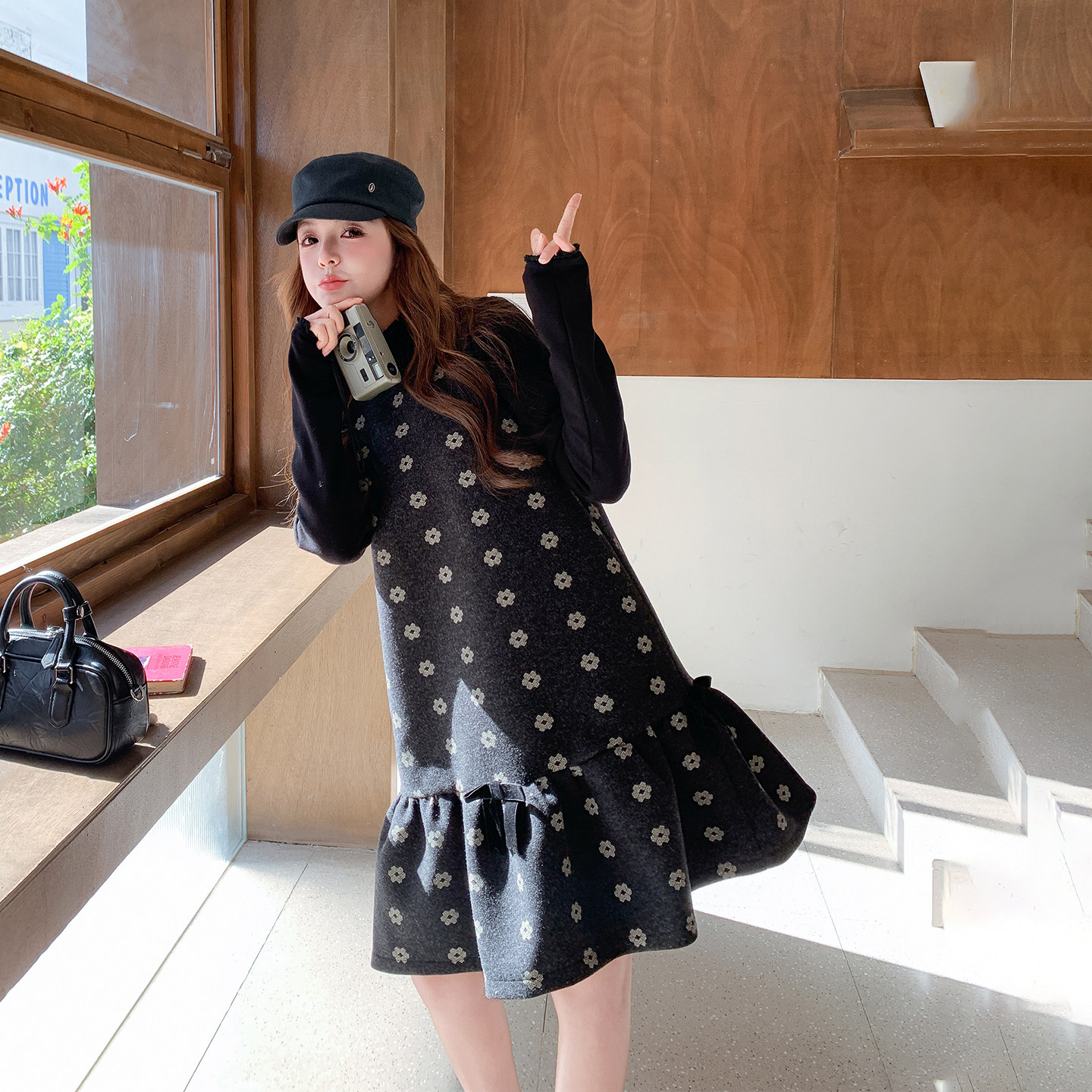 千金风甜美无袖背心碎花连衣裙套装女春季2026新款独特漂亮小个子