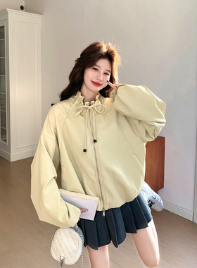 今年流行爆款黄色绑带皮衣外套女春季2026新款短款小个子PU皮夹克