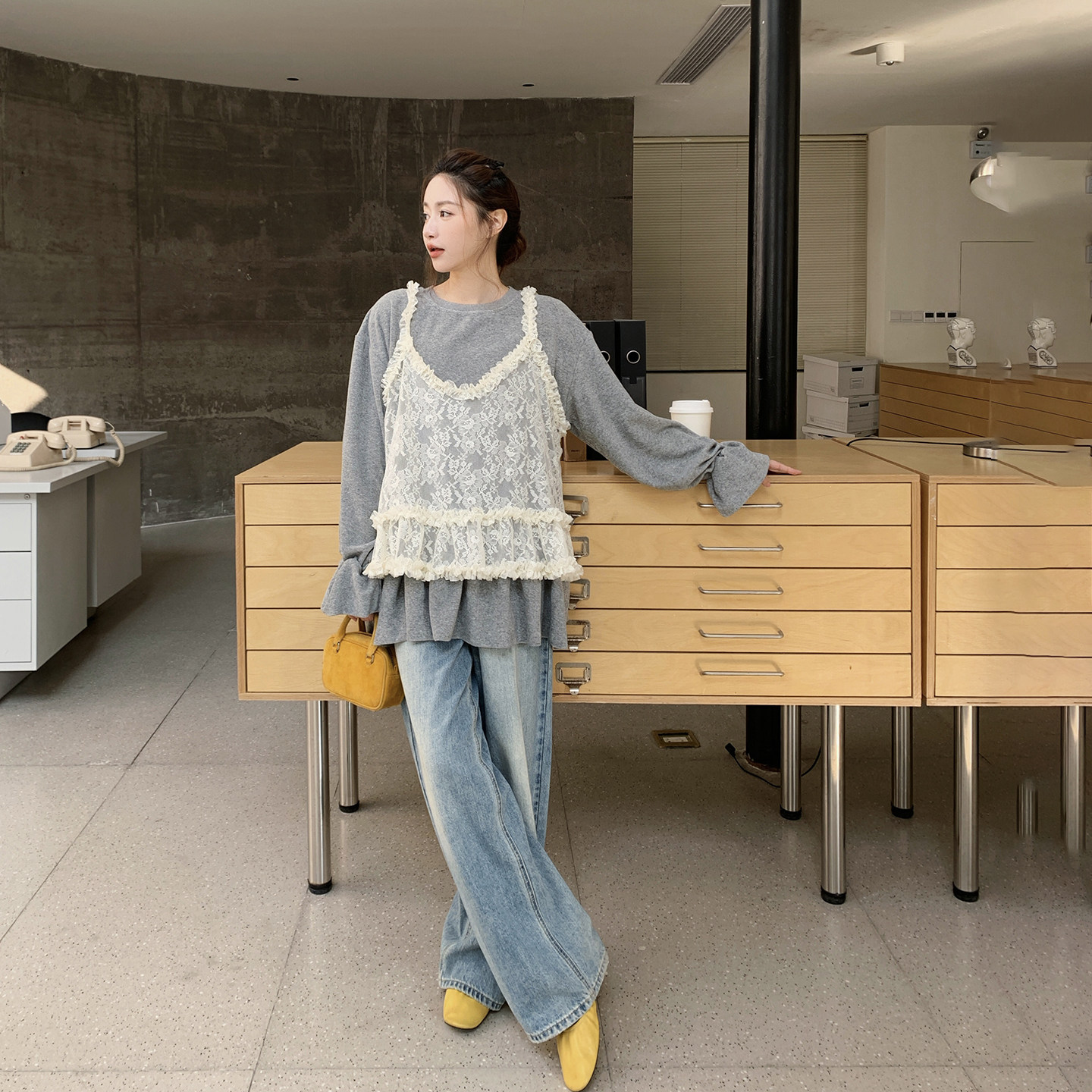 独特漂亮蕾丝吊带叠穿卫衣套装女春季2026新款小个子巨好看两件套