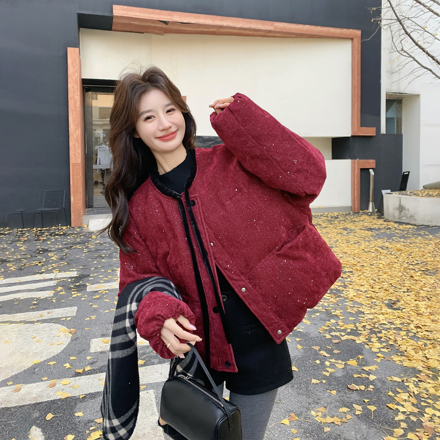 安可拉红满天星甜美羽绒服女冬季