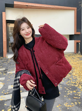 安可拉红满天星甜美羽绒服女冬季