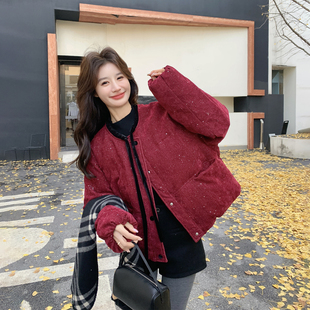 安可拉红满天星甜美羽绒服女冬季2025新款爆款白鸭绒小个子短外套