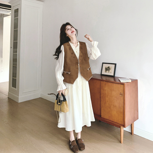 美拉德镂空马甲连衣裙套装女春季2026新款设计感爆款高级感两件套