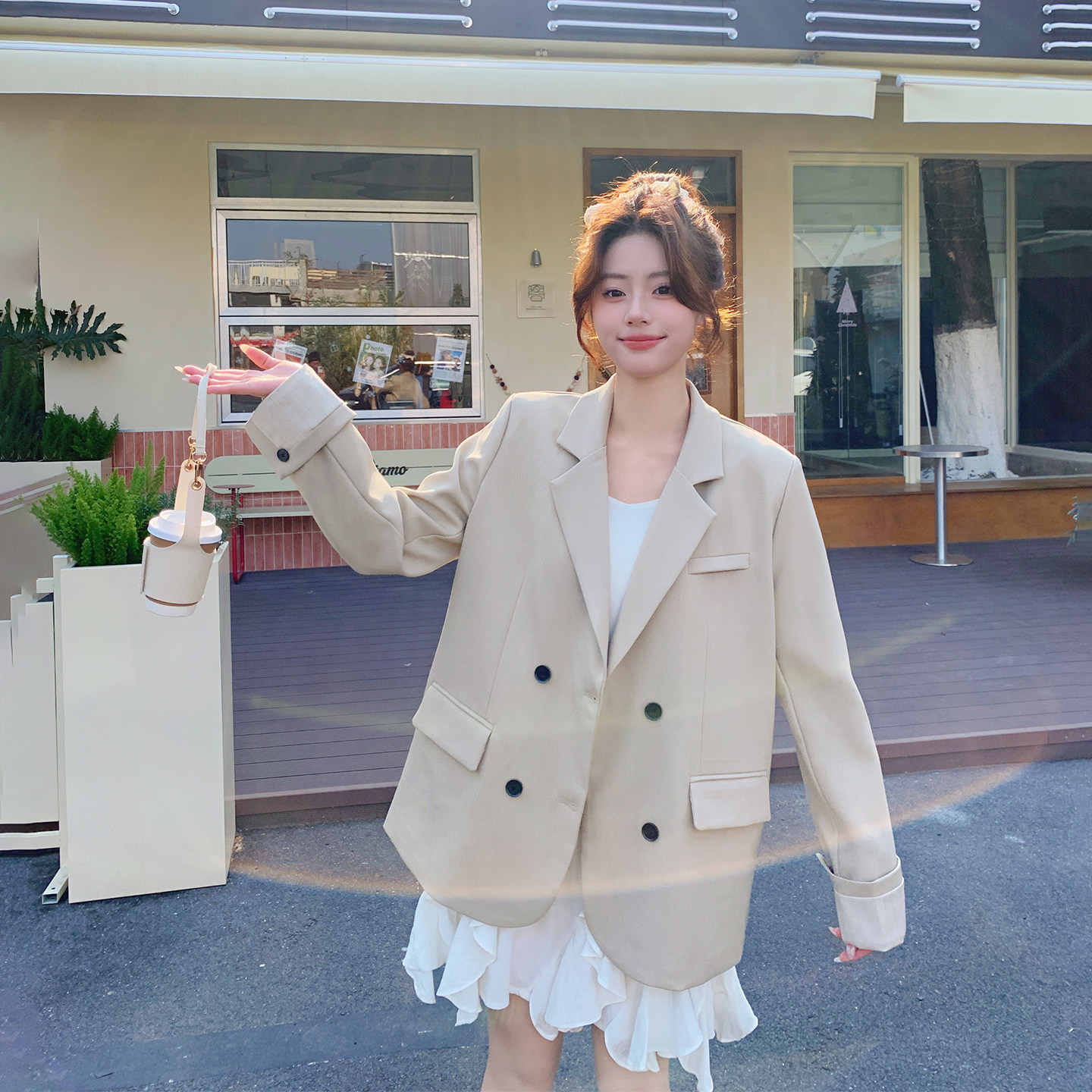 休闲气质双排扣西装外套女春季2026新款高级感爆款巨好看洋气西服
