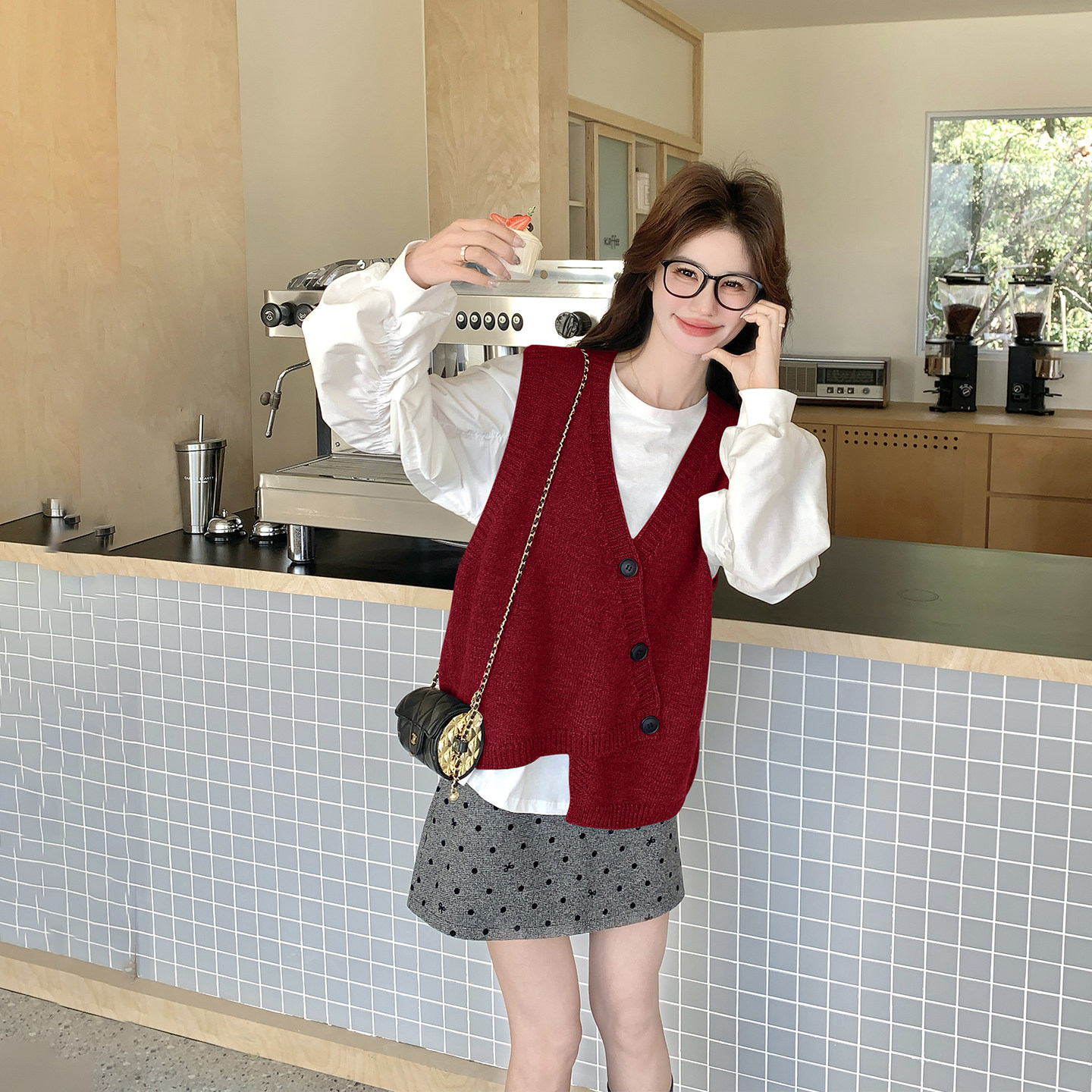 今年流行独特漂亮小个子套装女春季2026新款针织马甲打底衫两件套,女装/女士精品,时尚套装,淘宝优惠券,粉丝福利购,淘宝优惠卷