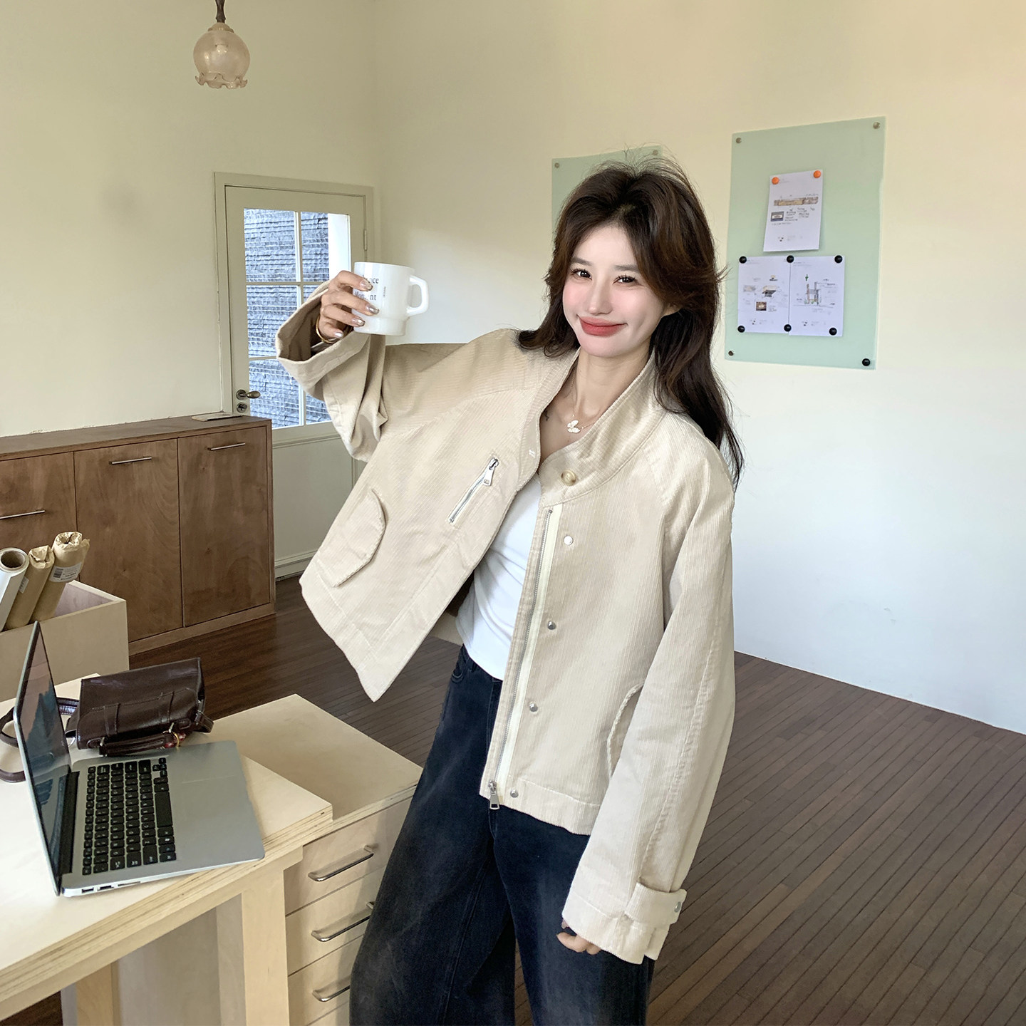 肌理感超火立领气质短外套女春季2026新款小个子减龄流行爆款夹克,女装/女士精品,短外套,淘宝优惠券,粉丝福利购,淘宝优惠卷