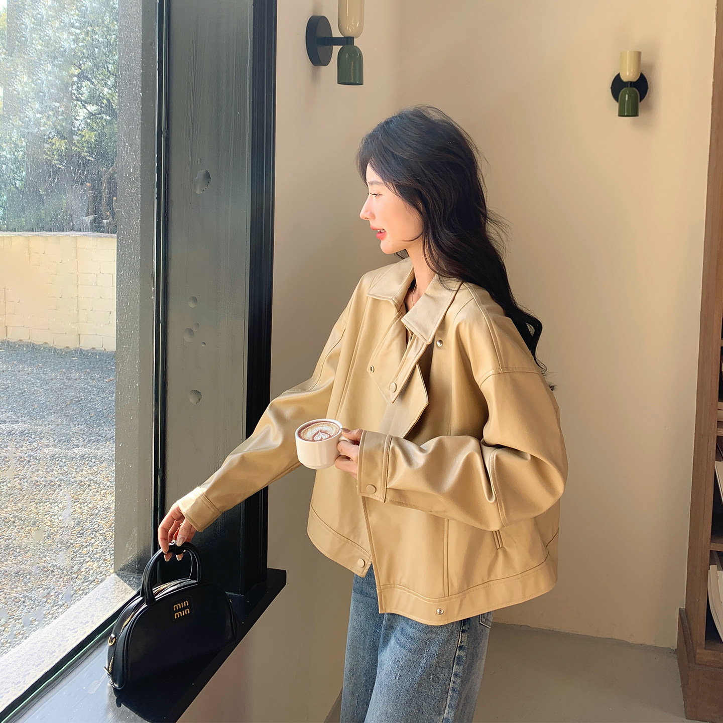 今年流行爆款黄色皮衣外套女春季2026新款短款小个子高级感PU夹克