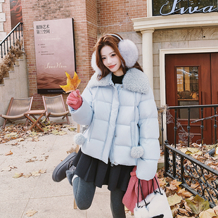 羊羔毛领圣诞红羽绒服女冬季2025本命年短款甜美可爱风小个子外套