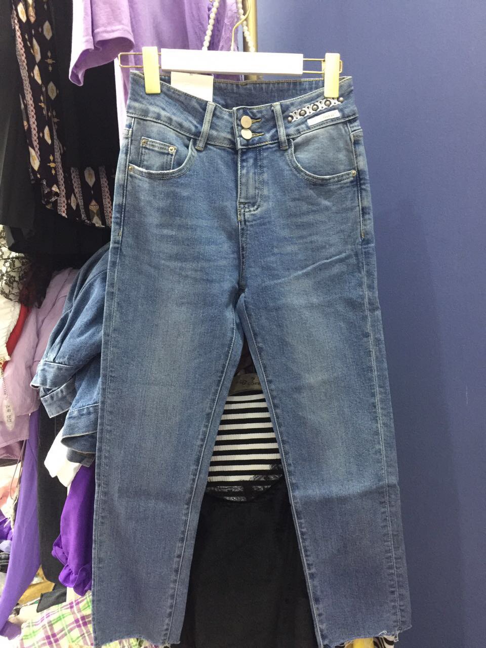 OOTD 魔力诱惑 6601 牛仔裤女 春装新款洋气弹力烟管小直筒裤