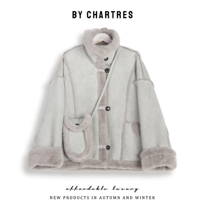 2025新款人造皮草 韩版宽松毛毛外套仿皮草冬季加厚加绒短外套女