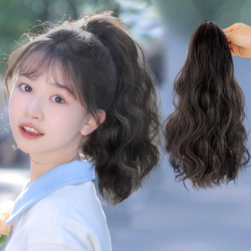 假发女马尾短款网红韩式抓夹梨花卷自然无痕假马尾仿真发卷发辫子