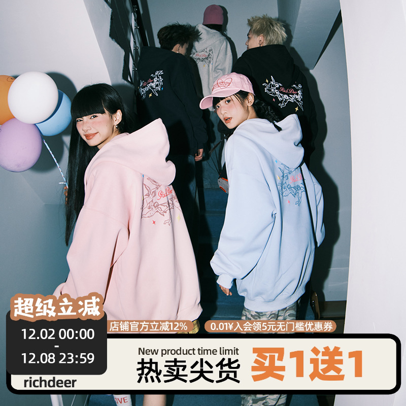 RICHDEER美式情侣立体天使卫衣