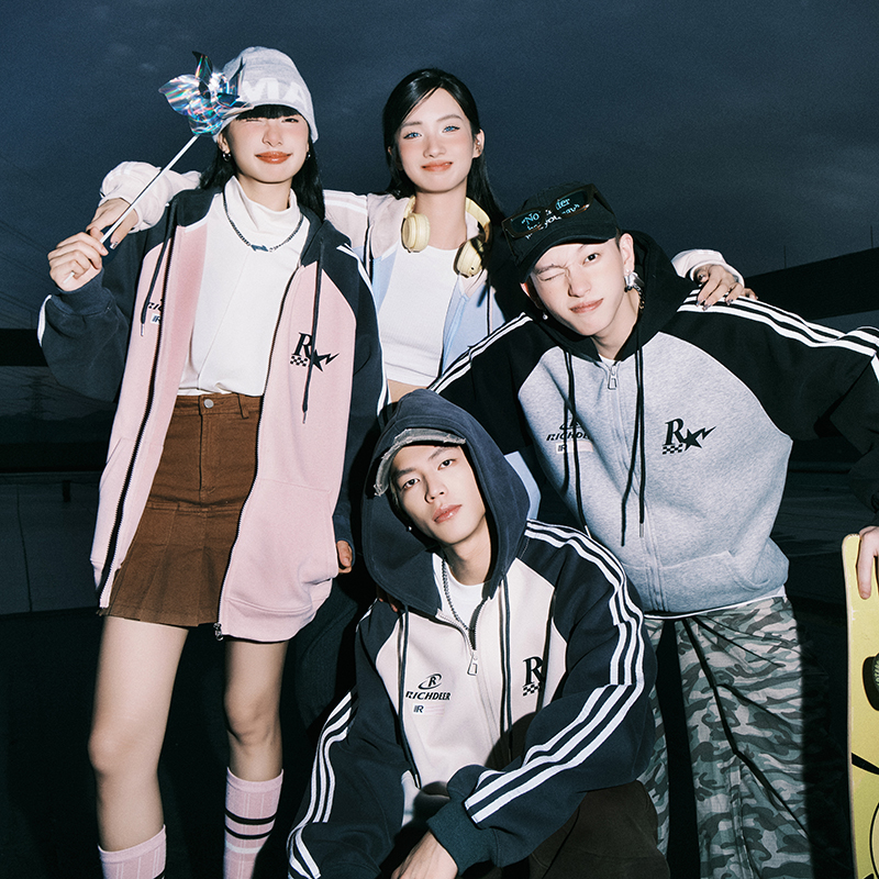 RICHDEER插肩袖痞帅机车外套