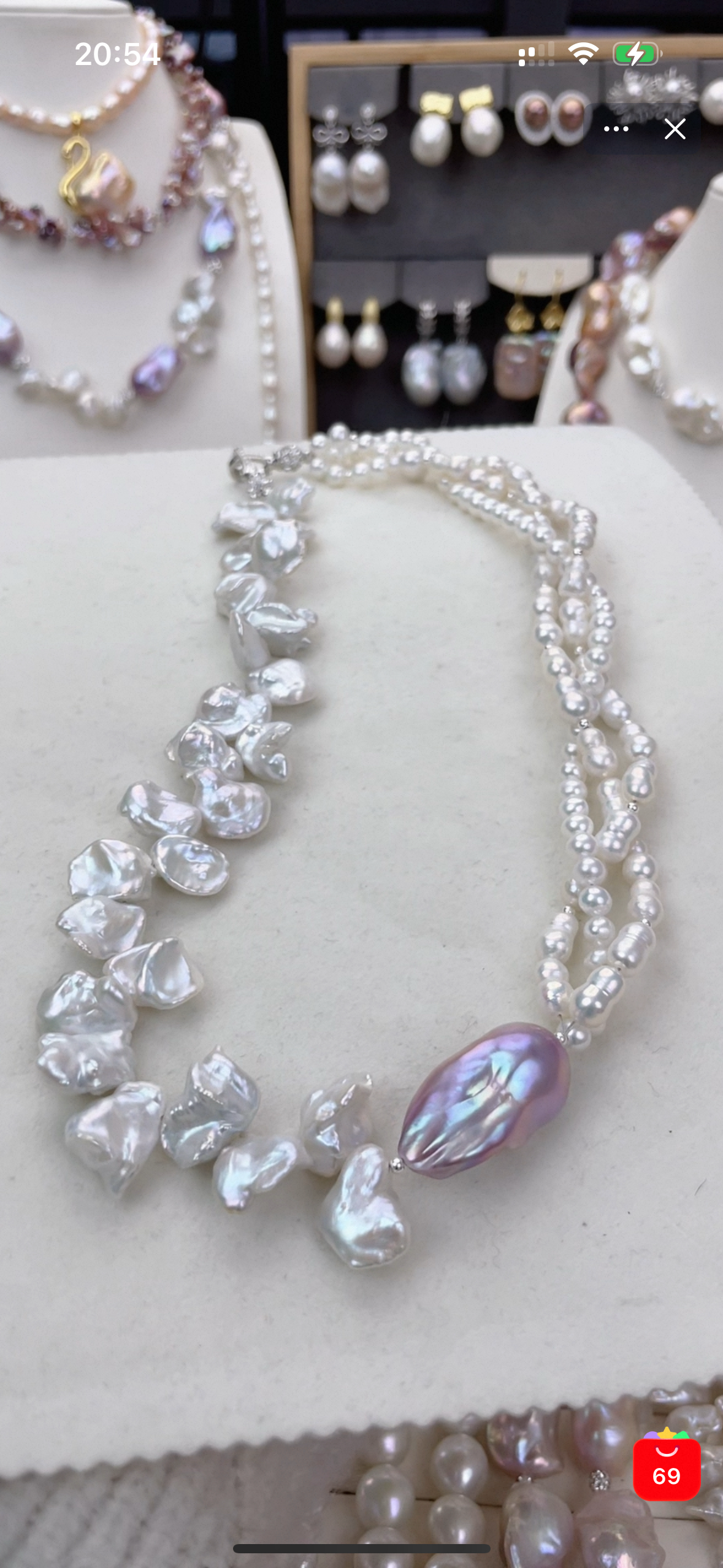 半山半水～花瓣巴洛克设计款珍珠项链