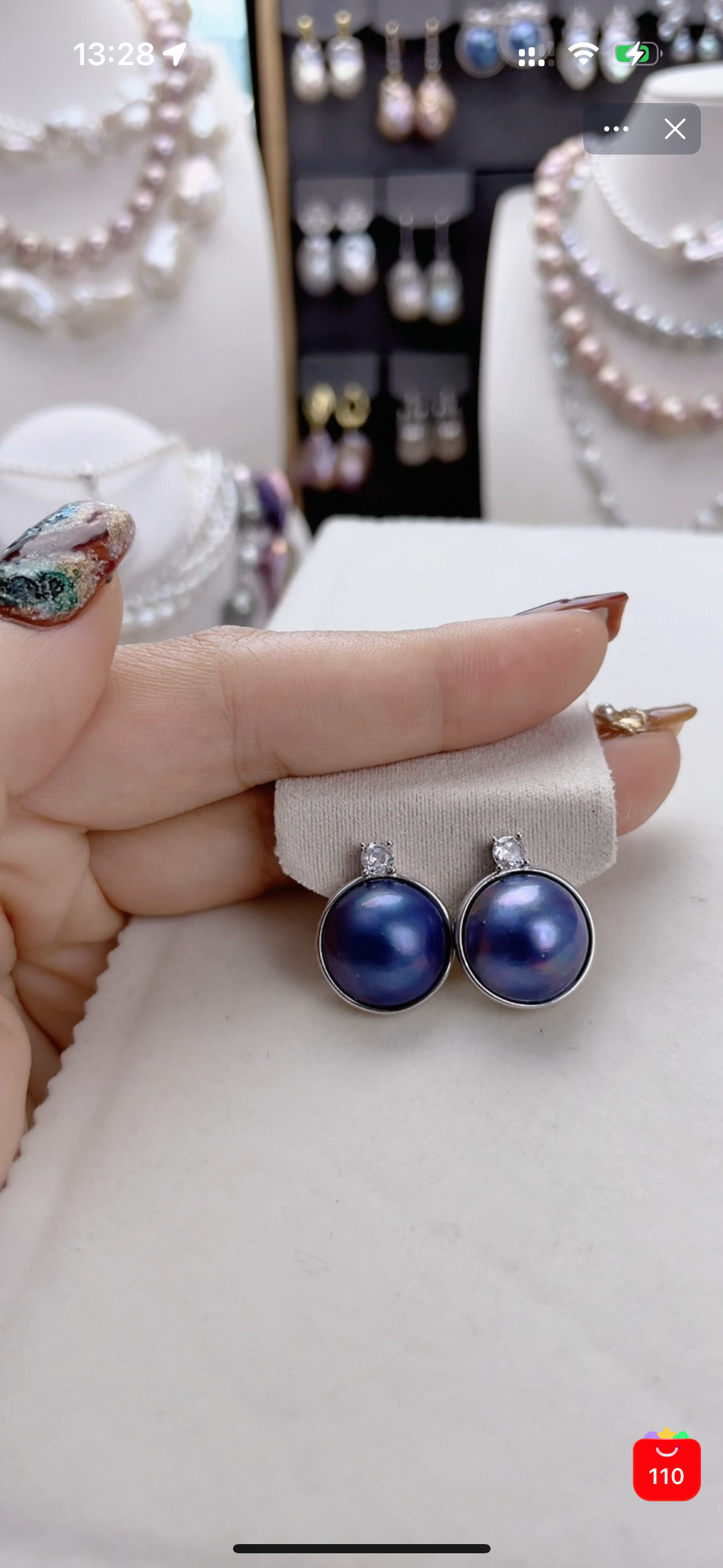 海水马贝珍珠耳钉