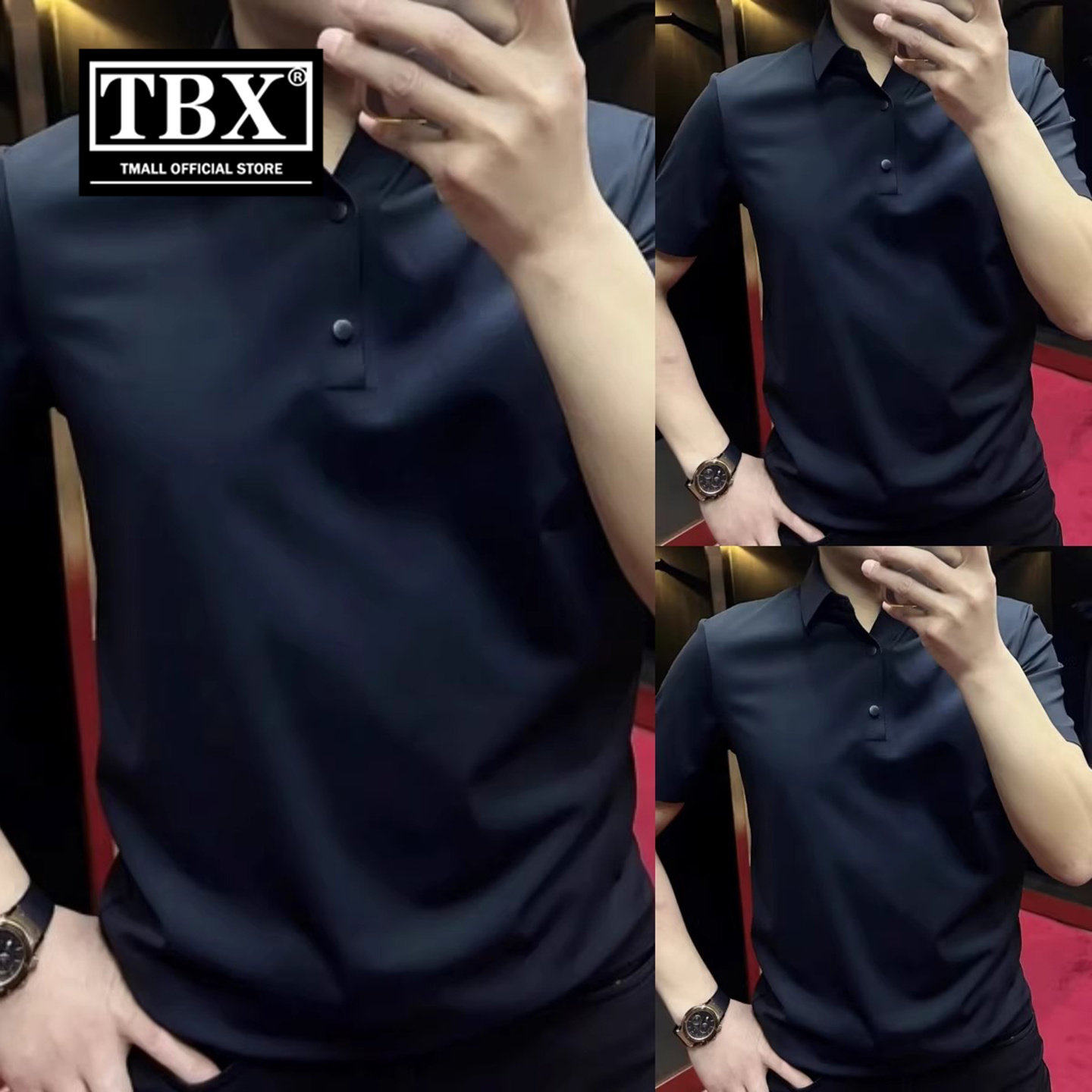 高端纯色POLO衫男士短袖T恤2026新款春夏季商务修身翻领上衣男款