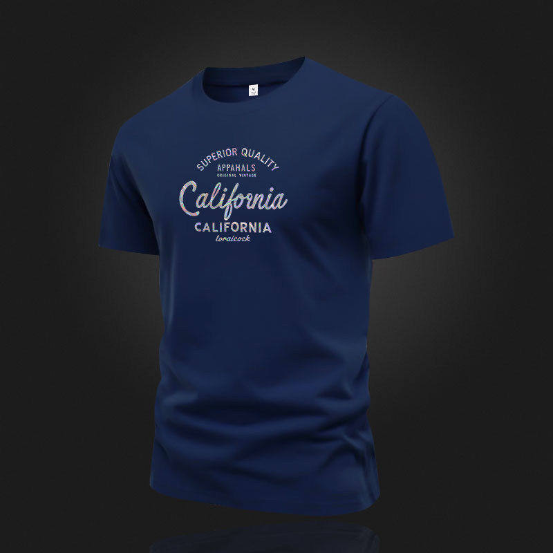 MAROLIO~高端印花圆领纯棉短袖t恤2026新款夏季潮流宽松半袖上衣