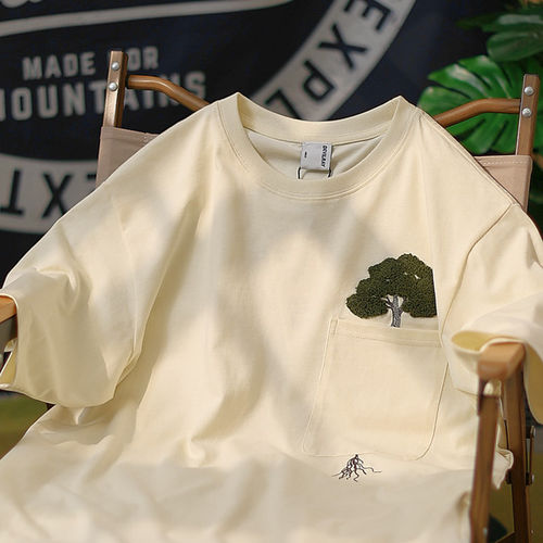 Upscale潮人一摸即醉！软滑的一塌糊涂！夏季薄款纯棉刺绣短袖T恤