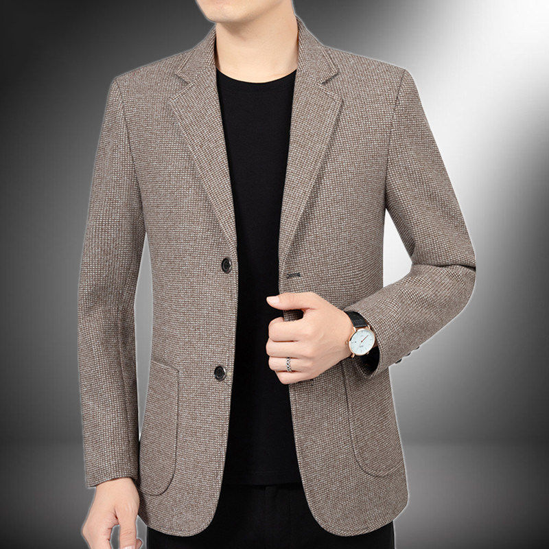 休闲西装男士2026春秋季新款上衣中青年商务休闲西服便西外套时尚