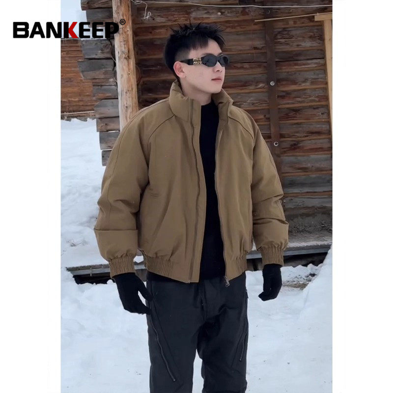 高级感卡其色羽绒服男士外套冬季2025新款痞帅保暖冬装夹克男款潮