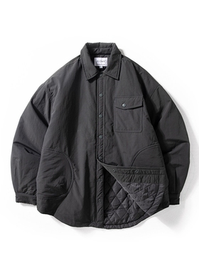 Ander Jurnal秋冬季绗缝棉衣男防风防水外套宽松休闲保暖翻领棉服