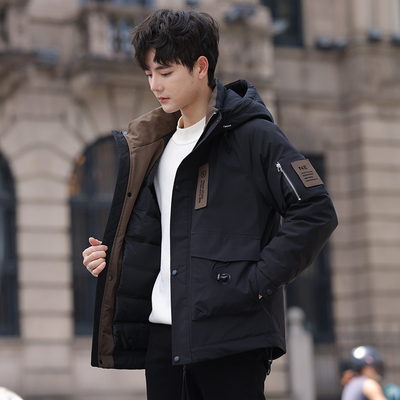 TWG男士羽绒服2025年新款中长款加厚轻薄工装外套男生派克服冬装