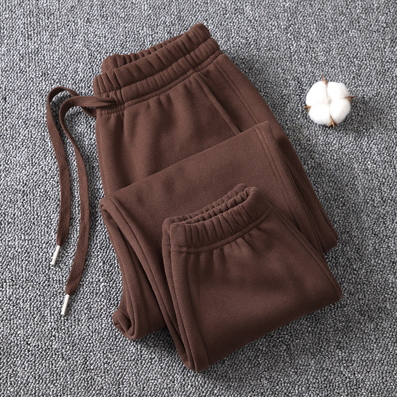 MAROLIO~牛货.品质！高档严选秋冬纯棉情侣款休闲卫裤加绒灯笼裤