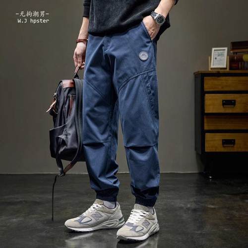 it neith BIAS潮牌美式秋冬百搭束脚工装裤男宽松拼接休闲伞兵裤