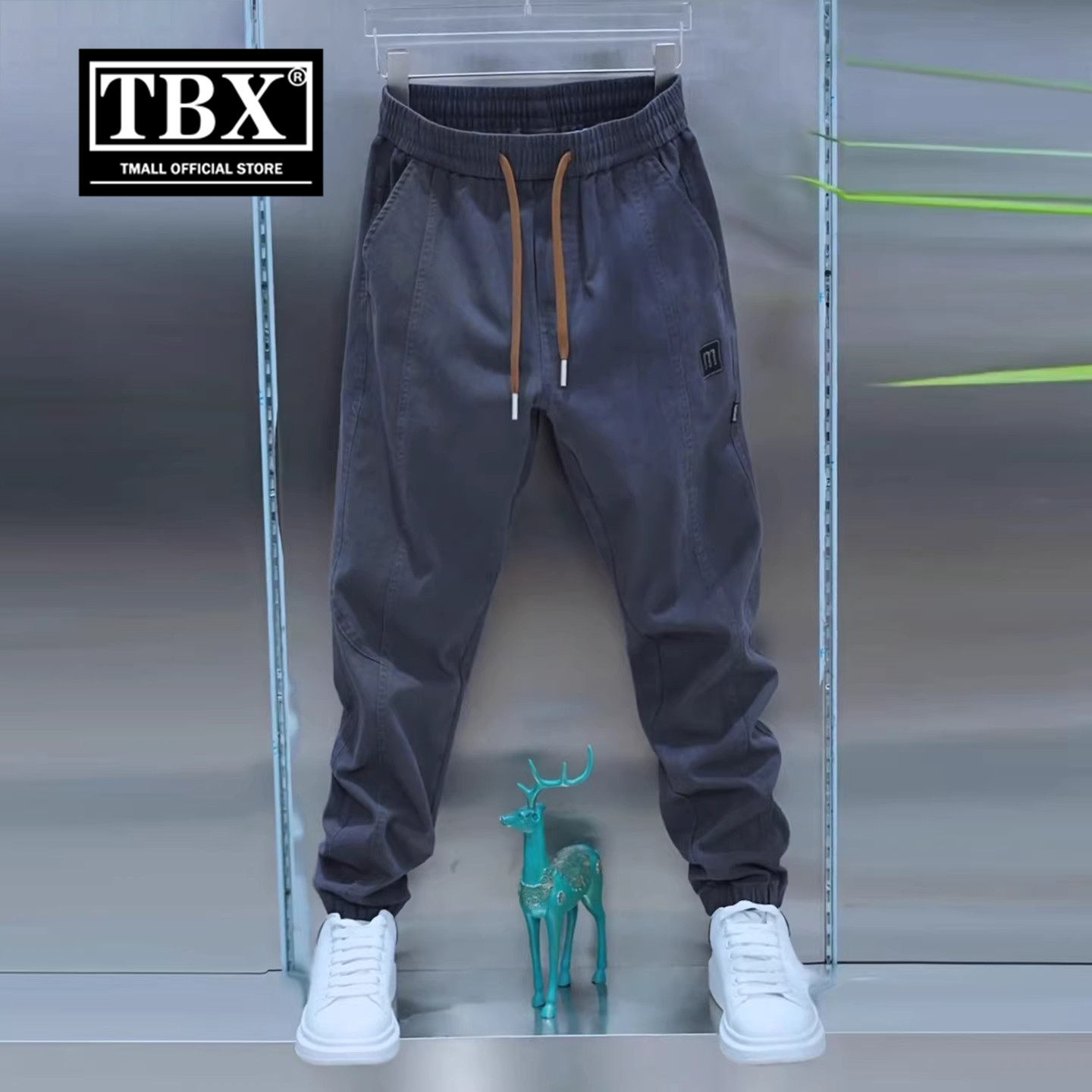 高端休闲裤子男士2026新款春装男裤宽松束脚工装运动长裤男款夏季