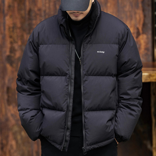 保暖加厚面包服外套男 法国进口黑色立领羽绒服男冬季 S级暖壳