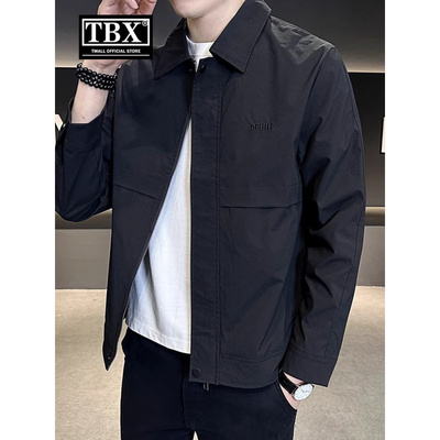 高端男士外套春秋季2025新款高级感刺绣商务行政夹克男款冬装棉服